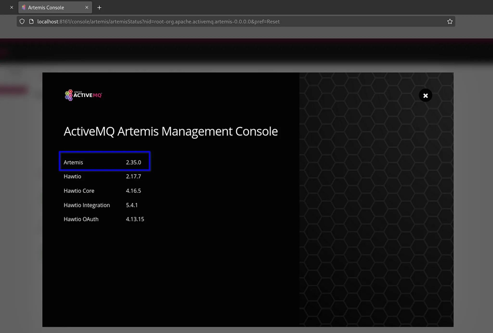Versión de ActiveMQ Artemis