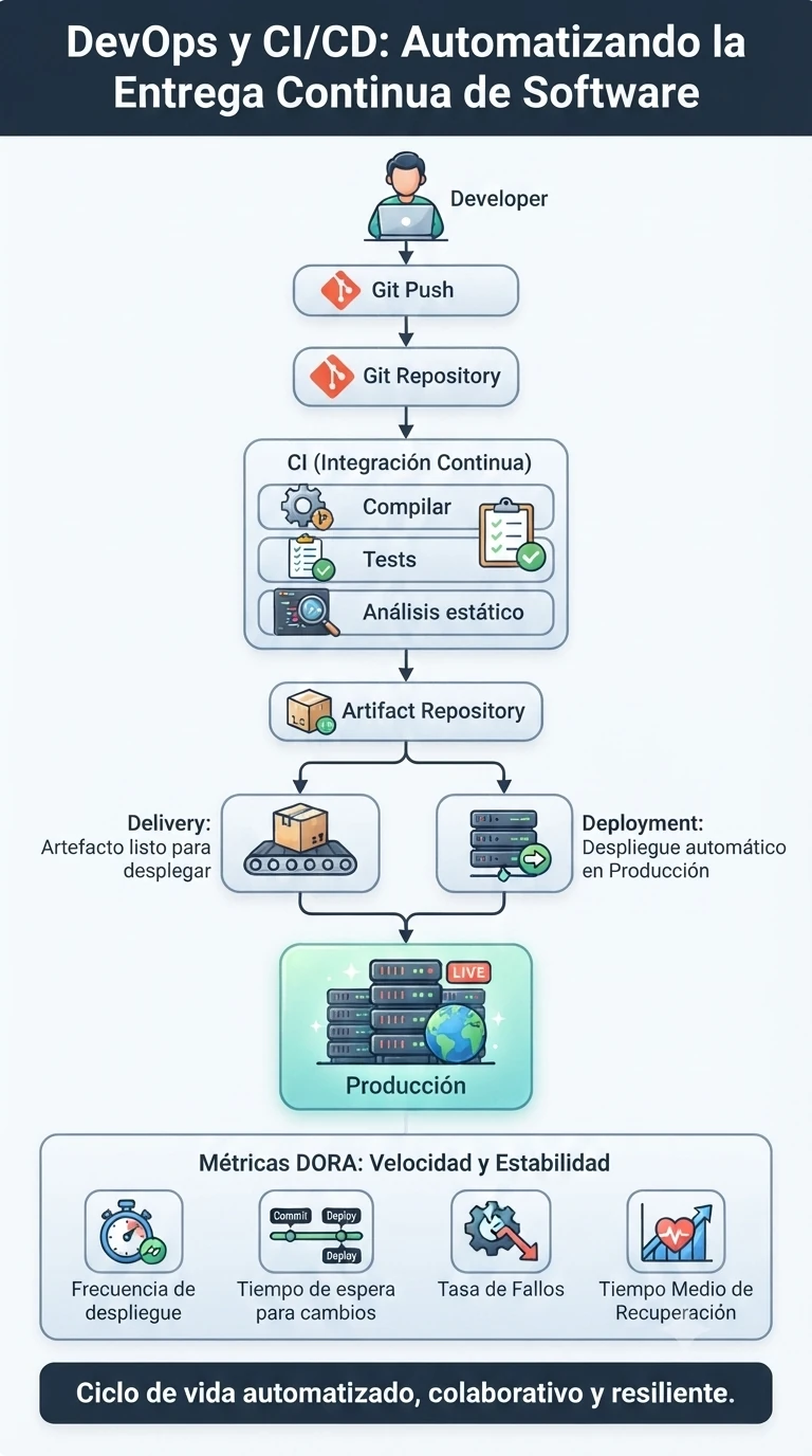Diagrama DevOps y CI/CD